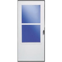 Storm Door, White Vinyl, Solid Wood Core, 30 x 81-In.