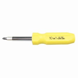Quick-Change Multi-Bit Screwdriver, 4 Double-Sided Bits