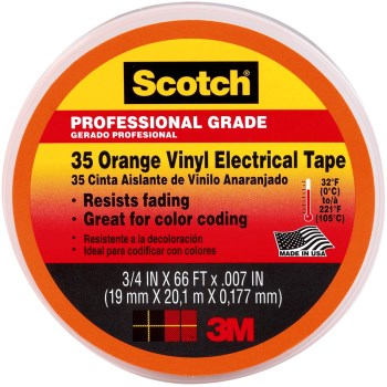 3M 7100157692 35 .75x66 Orange Elec Tape
