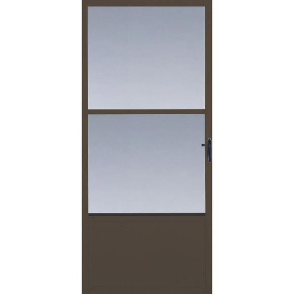 Larson Comfort-Bilt 32 In. W x 81 In. H x 1 In. Thick Brown Self-Storing Aluminum Storm Door
