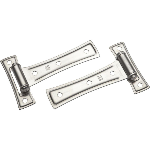 National Satin Nickel 7 In. Steel Contempory Tee Hinge, (2-Pack)