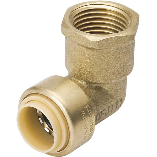 ProLine 1/2 In. x 1/2 In. FPT Push Fit Brass Elbow