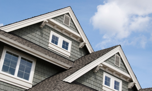 A shingled roof.